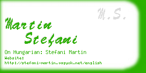 martin stefani business card